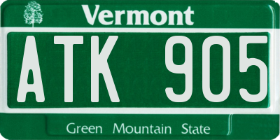 VT license plate ATK905