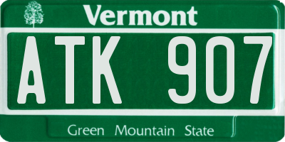VT license plate ATK907
