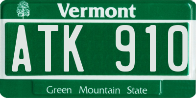 VT license plate ATK910
