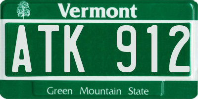 VT license plate ATK912