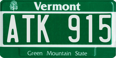 VT license plate ATK915