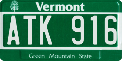 VT license plate ATK916
