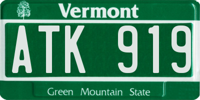 VT license plate ATK919