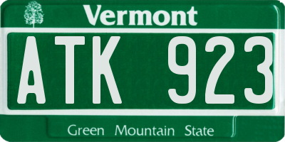 VT license plate ATK923