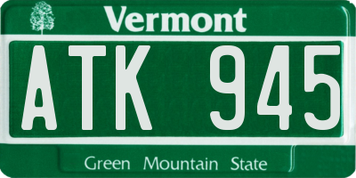 VT license plate ATK945