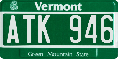 VT license plate ATK946