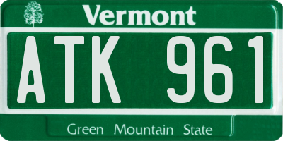 VT license plate ATK961