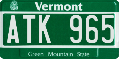VT license plate ATK965