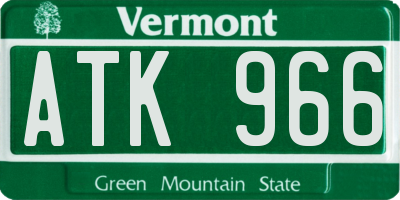 VT license plate ATK966