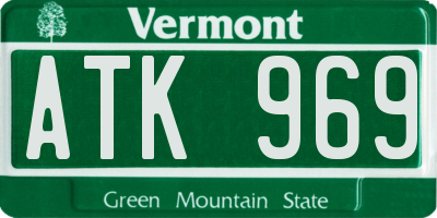 VT license plate ATK969