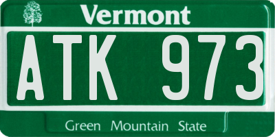 VT license plate ATK973