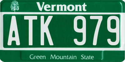 VT license plate ATK979