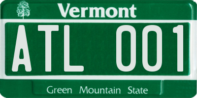 VT license plate ATL001