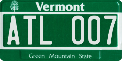 VT license plate ATL007