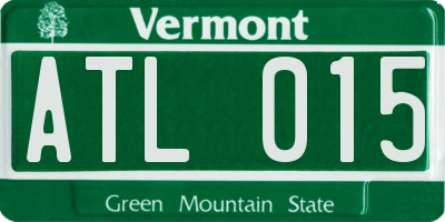 VT license plate ATL015