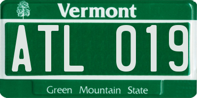 VT license plate ATL019