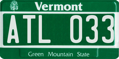 VT license plate ATL033