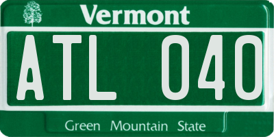 VT license plate ATL040