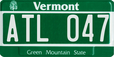 VT license plate ATL047