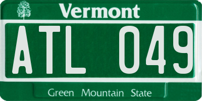 VT license plate ATL049