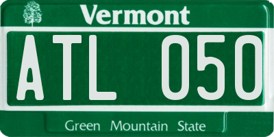 VT license plate ATL050