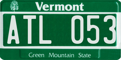 VT license plate ATL053