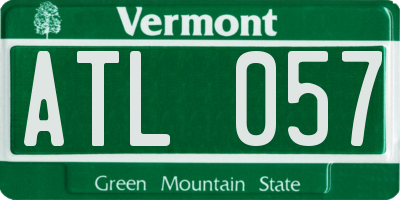 VT license plate ATL057