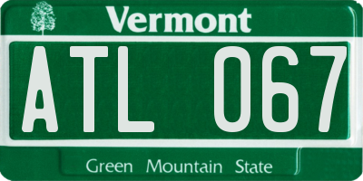 VT license plate ATL067