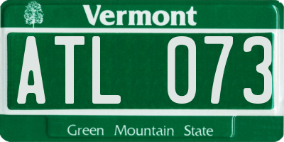 VT license plate ATL073