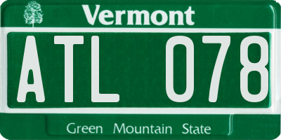 VT license plate ATL078