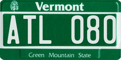 VT license plate ATL080