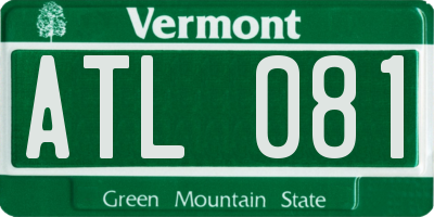VT license plate ATL081