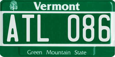 VT license plate ATL086