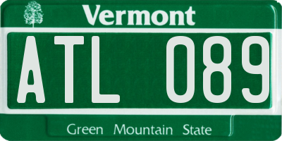 VT license plate ATL089