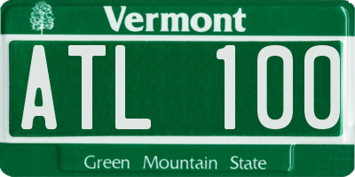 VT license plate ATL100