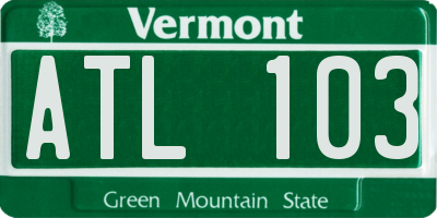 VT license plate ATL103
