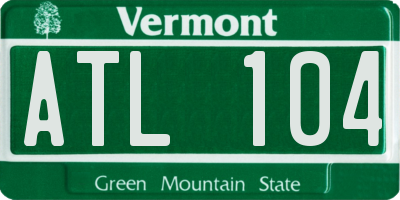 VT license plate ATL104