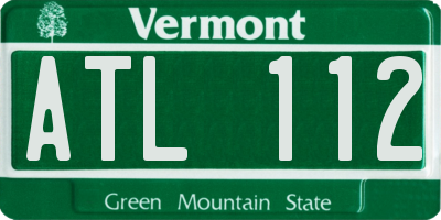 VT license plate ATL112