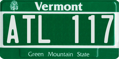 VT license plate ATL117