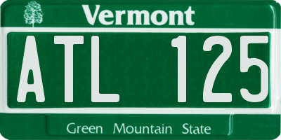 VT license plate ATL125
