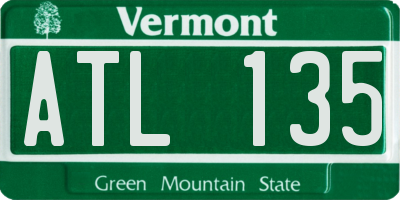 VT license plate ATL135