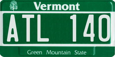 VT license plate ATL140