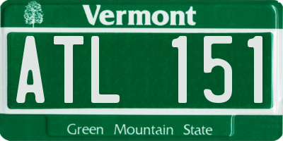 VT license plate ATL151