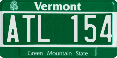 VT license plate ATL154