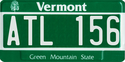 VT license plate ATL156