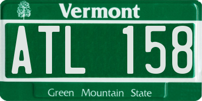 VT license plate ATL158