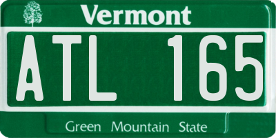 VT license plate ATL165