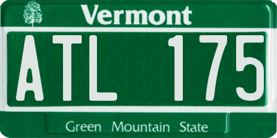 VT license plate ATL175