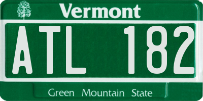 VT license plate ATL182