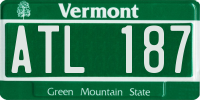 VT license plate ATL187